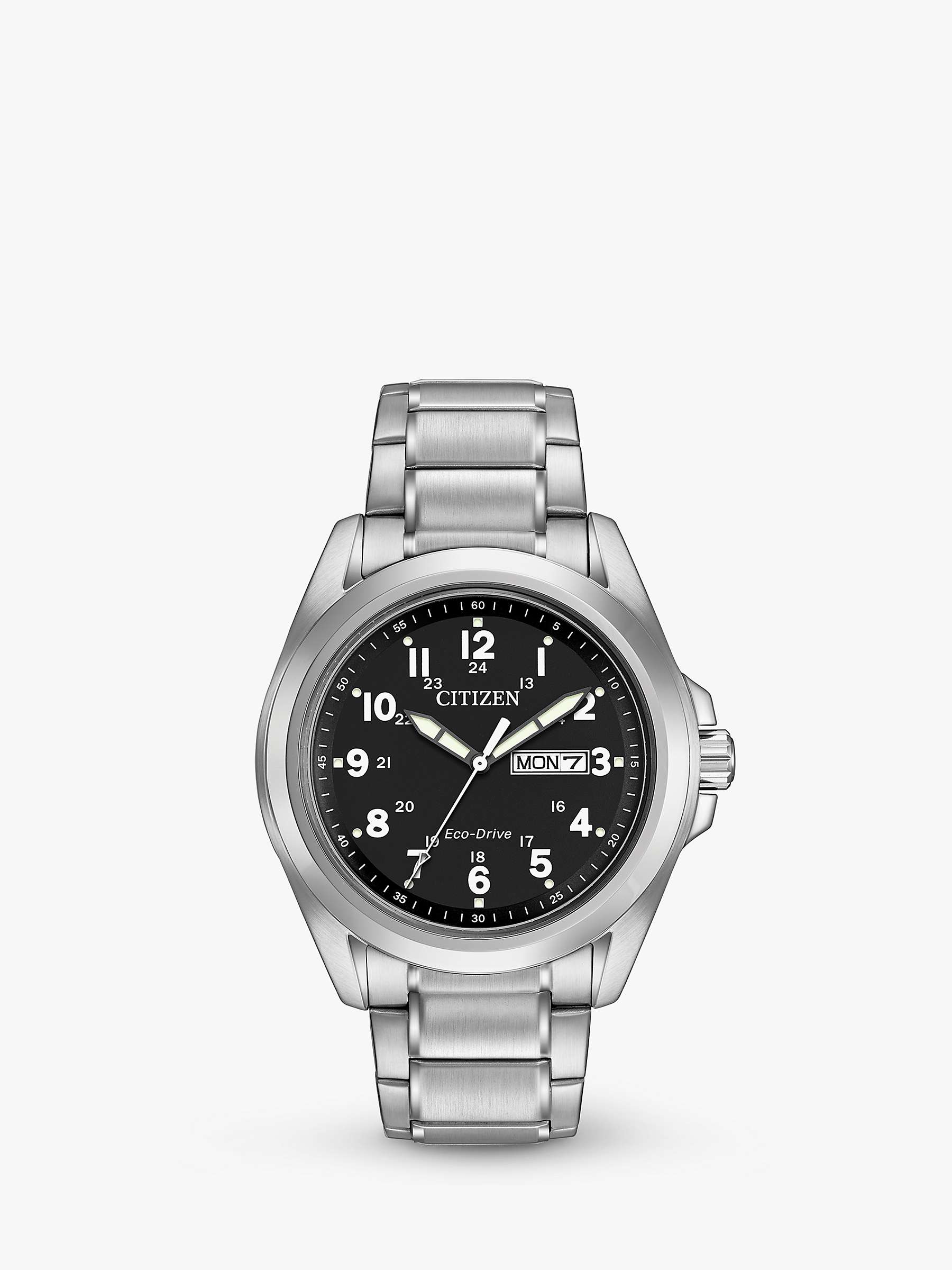 Buy Citizen AW0050-82E Men's Sport Day Date Bracelet Strap Watch, Silver/Black Online at johnlewis.com