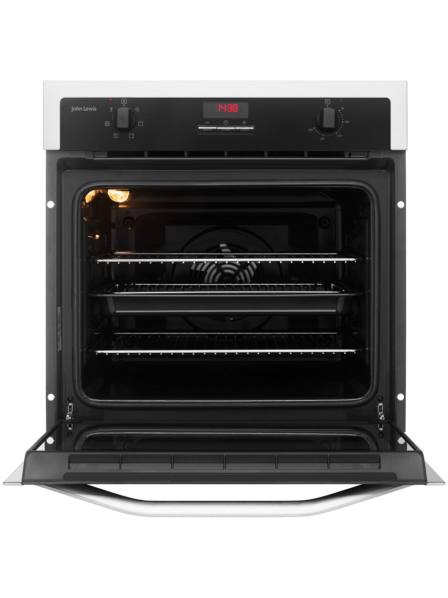 John Lewis & Partners JLBIOS621 Electric Single Oven, Black/Stainless ...