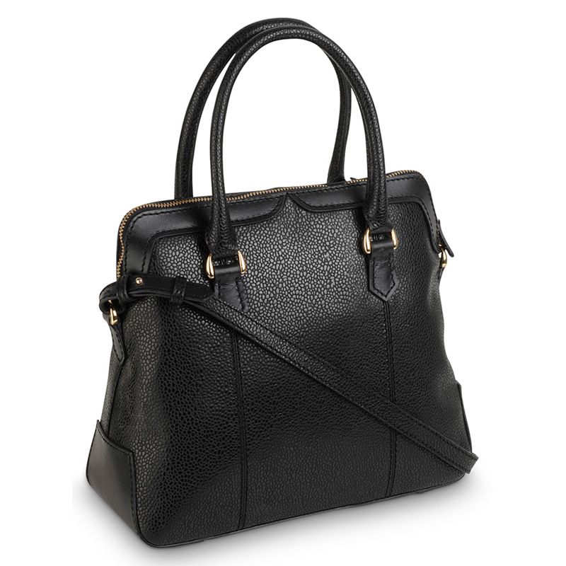 Buy Tula Rye Leather Medium Zip Top Leather Grab Bag, Black | John Lewis