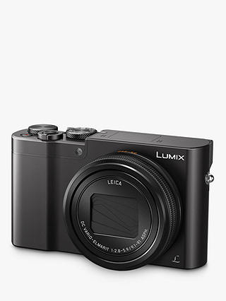 Panasonic Lumix DMC-TZ100EB Digital Camera, 4K Ultra HD, 20.1MP, 10x Optical Zoom, Wi-Fi, EVF, 3" LCD Touch Screen, Black