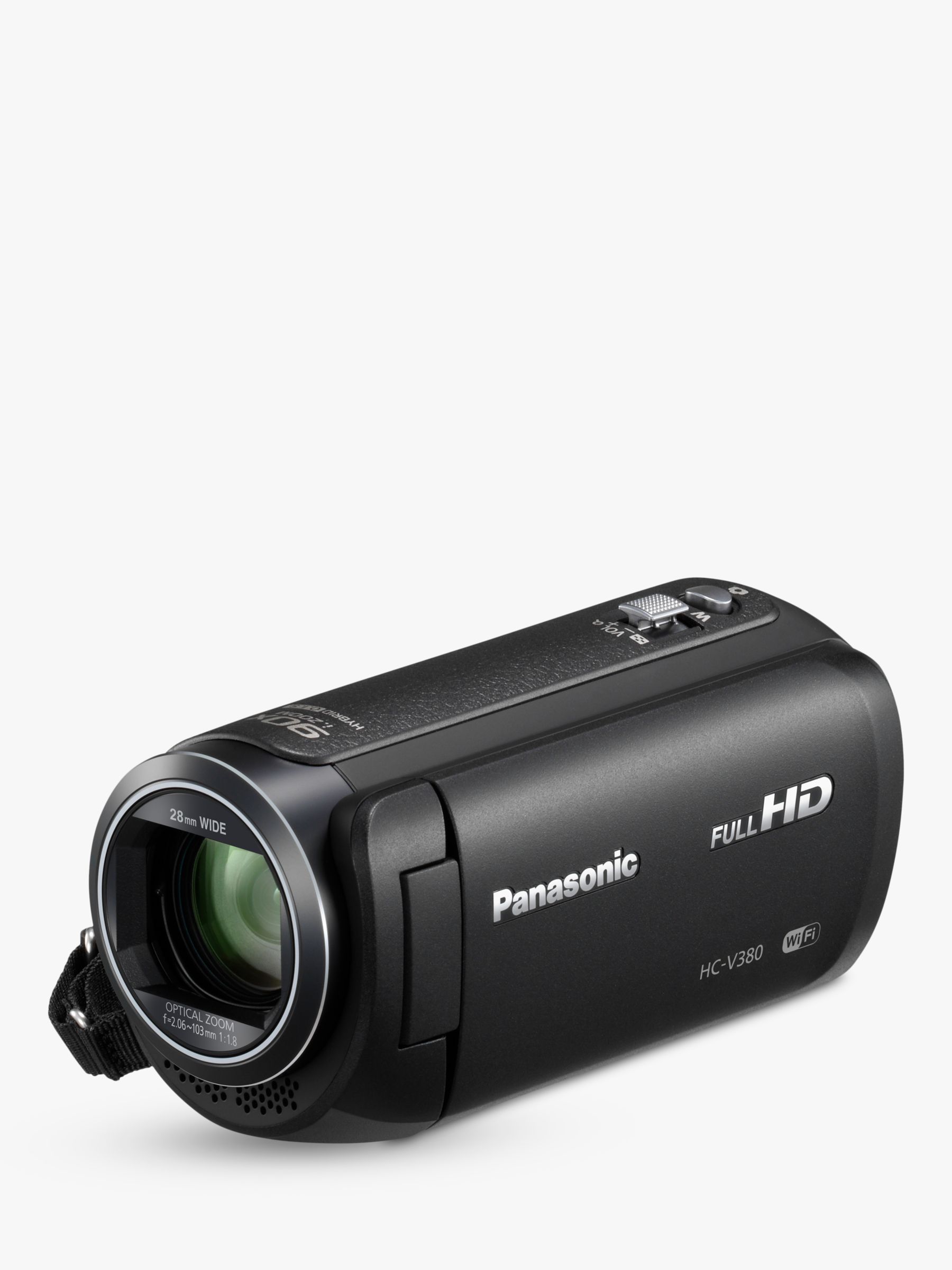 Panasonic HC-V380EB Camcorder, Wi-Fi, HD 1080p, 2.5MP Movie/10MP Still, 50x Optical Zoom, 90x Intelligent Zoom, 2.7 Wide LCD Touch Monitor