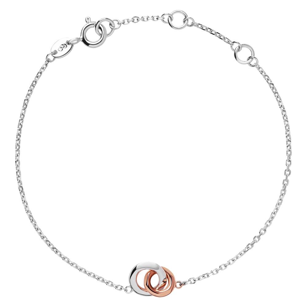 Links of London 20/20 Sterling Silver and 18ct Rose Gold Mini Bracelet, Silver/Rose Gold