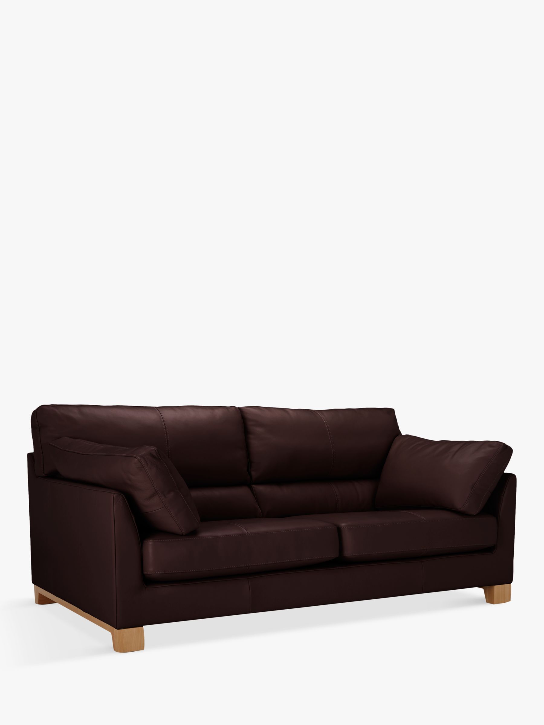 John Lewis & Partners Ikon High Back Large 3 Seater Leather Sofa