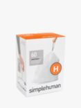 simplehuman Bin Liners, Size H, Three Packs of 20