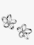 Hot Diamonds Paradise Plumeria Floral Diamond Stud Earrings, Silver