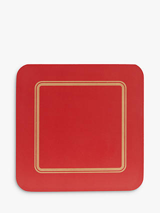 John Lewis & Partners Classic Coaster, Set of 6, Red