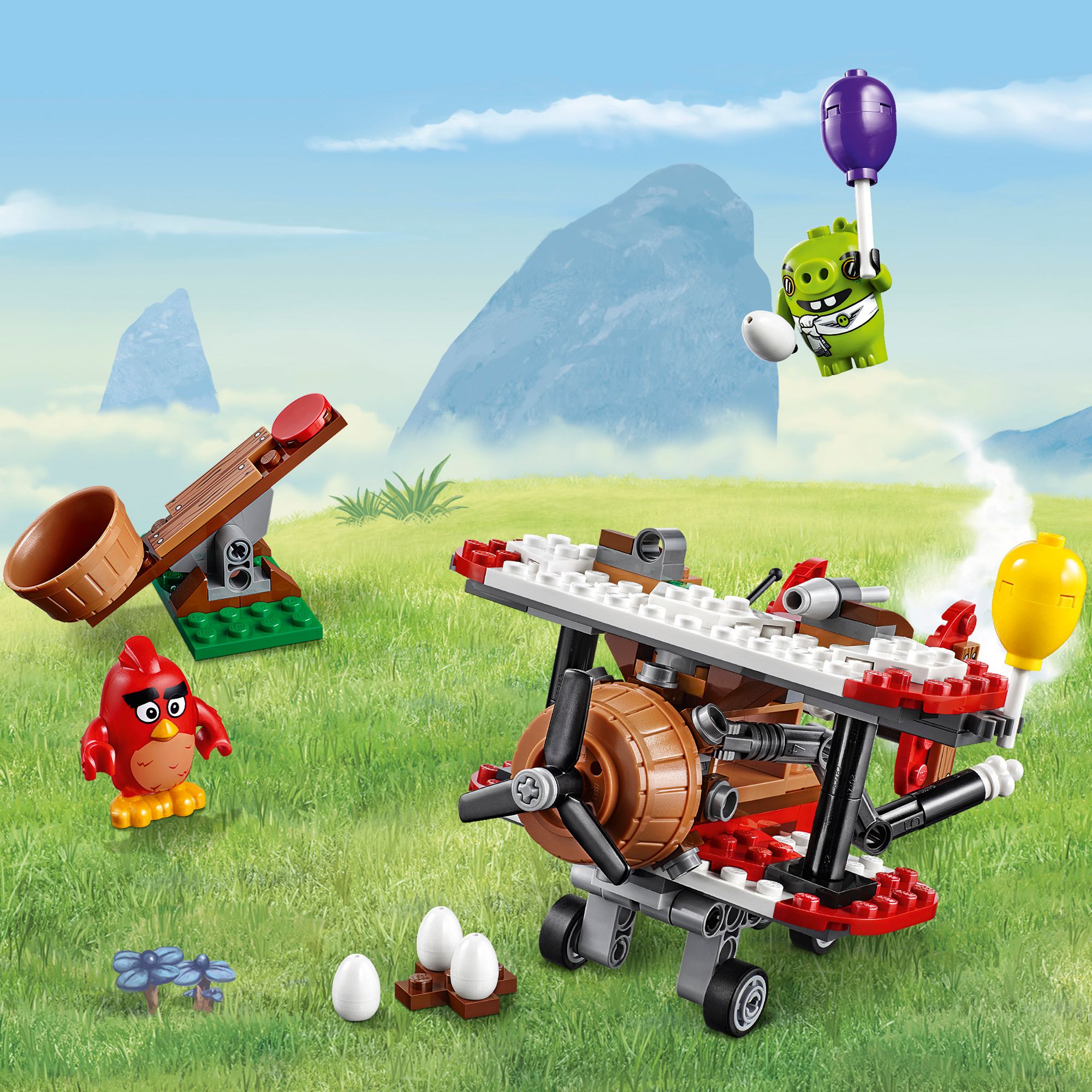 lego angry birds piggy plane attack