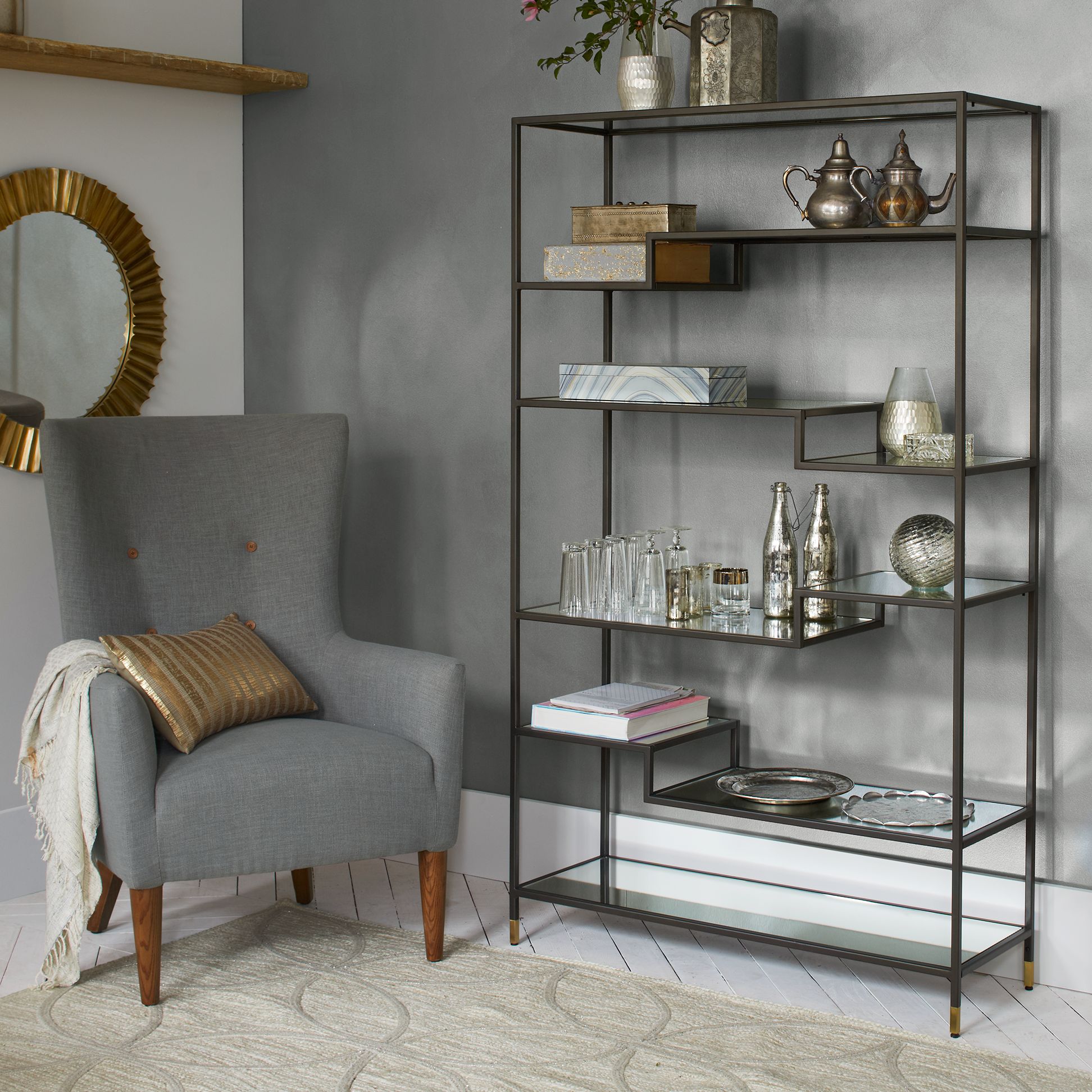 West Elm Tiered Tower Bookcase Bronze At John Lewis Partners