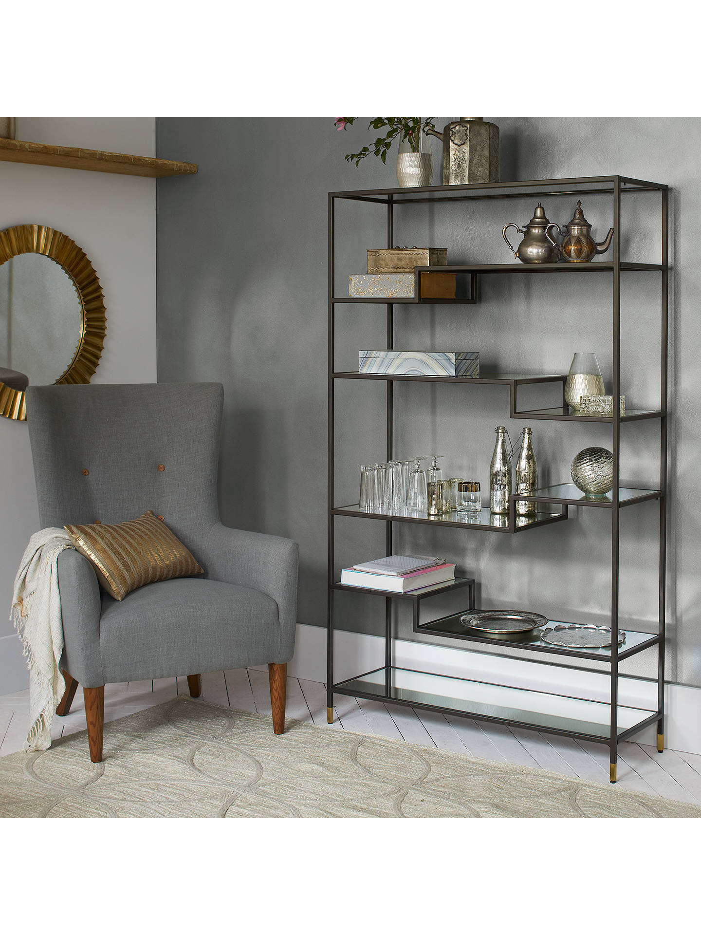 West Elm Tiered Tower Bookcase Bronze At John Lewis Partners