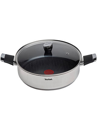 Tefal Emotion Stainless Steel 28cm Shallow Pan with Lid