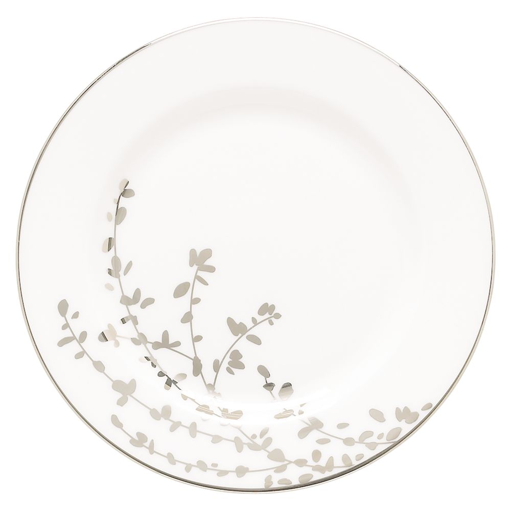 kate spade new york Gardener St Platinum Bone China Butter Plate,  Silver/White, 