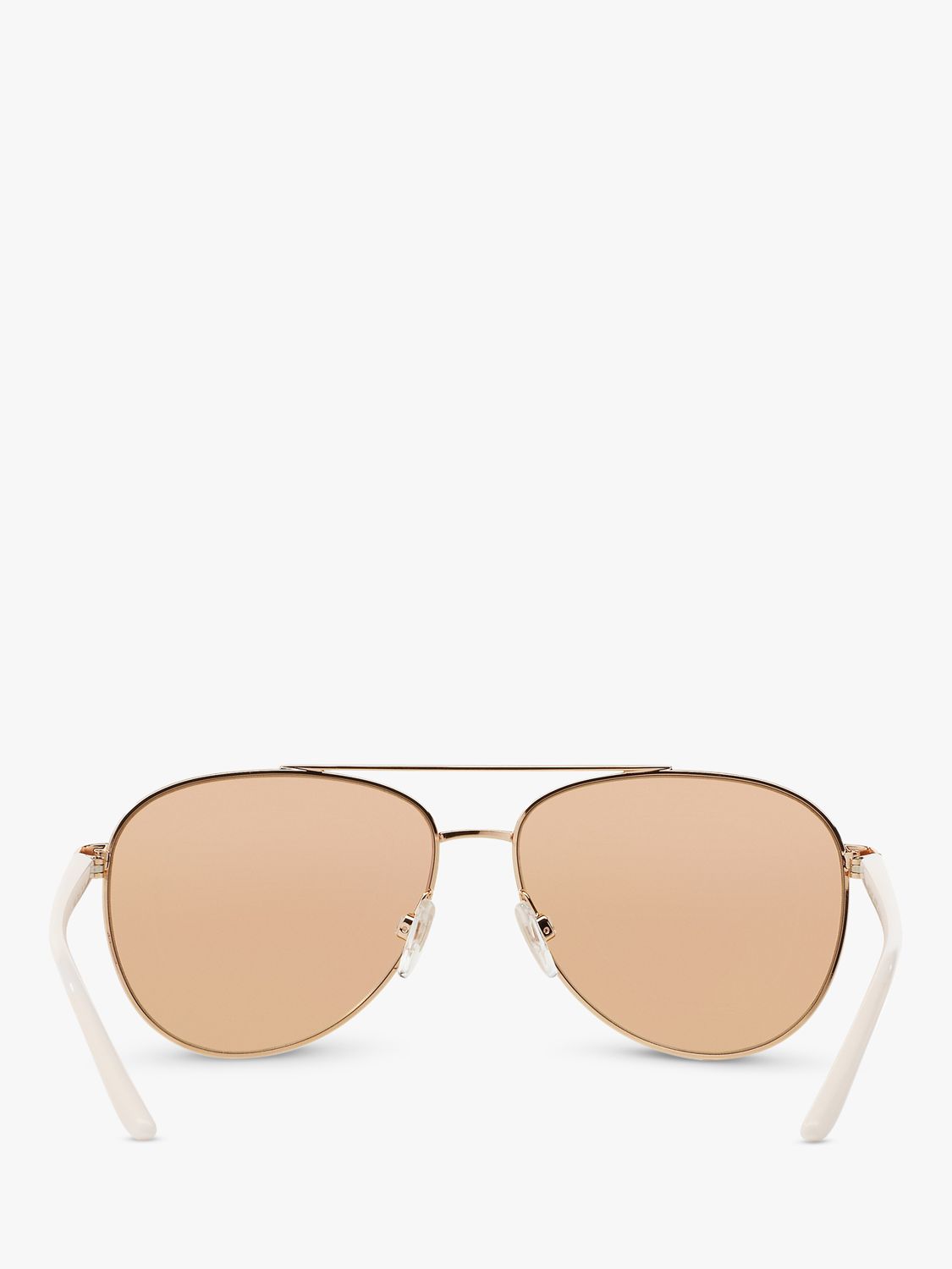 Michael Kors MK5007 Hvar I Aviator Sunglasses, Rose Gold/Mirror Beige ...