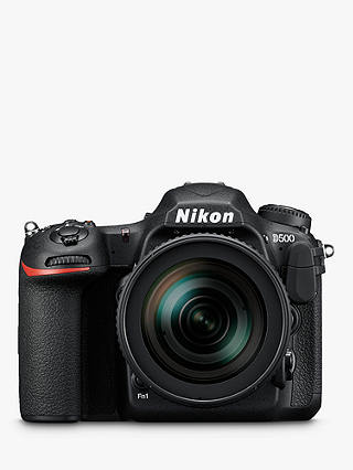 Nikon DX D500 Digital SLR Camera With 16-80mm VR Lens, 4K Ultra HD, 20.9MP, Wi-Fi/Bluetooth/NFC, 3.2" Tiltable Touch Screen, Black