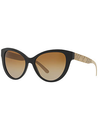 Burberry BR4220 Polarised Gradient Cat's Eye Sunglasses, Black