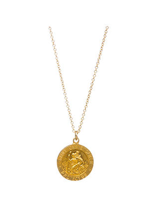 Dogeared St Christopher Reminder Pendant Necklace, Gold