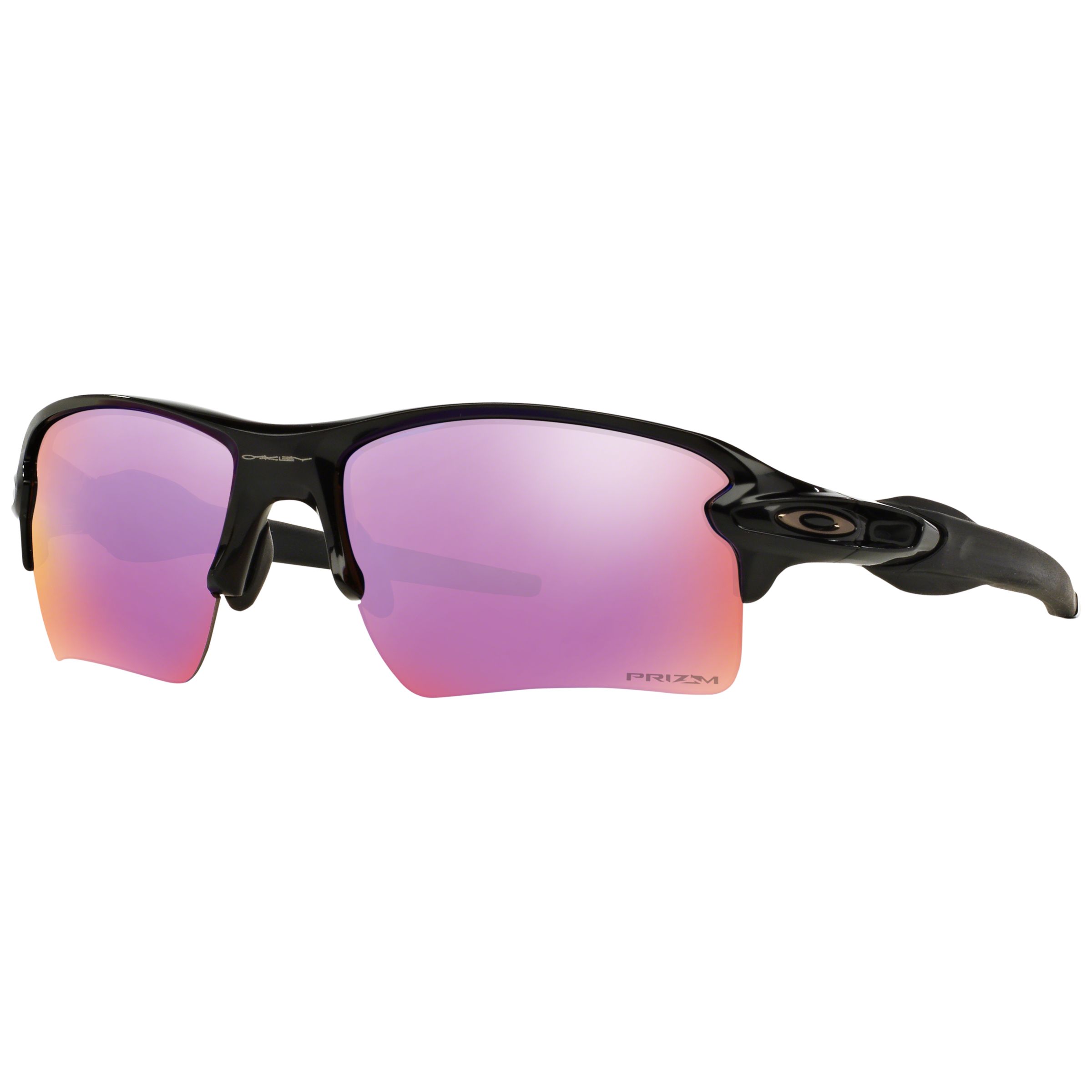 Oakley OO9295 Men's Flak 2.0 Prizm Rectangular Sunglasses, Polished Black/Purple at John Lewis