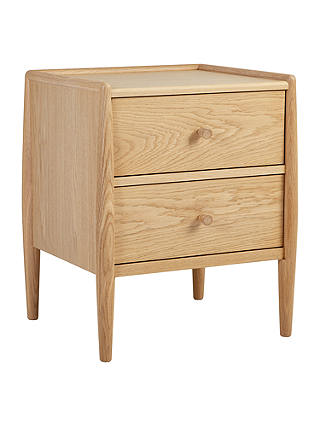 ercol for John Lewis Shalstone 2 Drawer Bedside Table