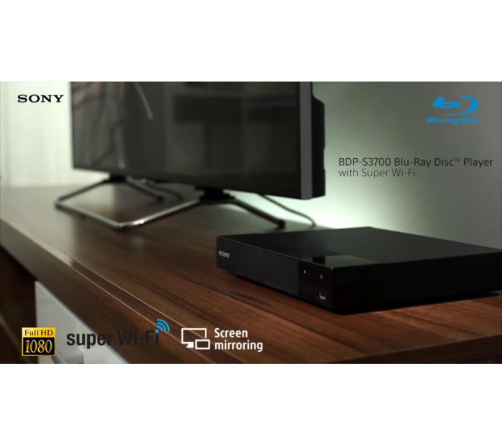 With Blu-Ray/DVD BDP-S3700 Smart Wi-Fi Sony Player Super