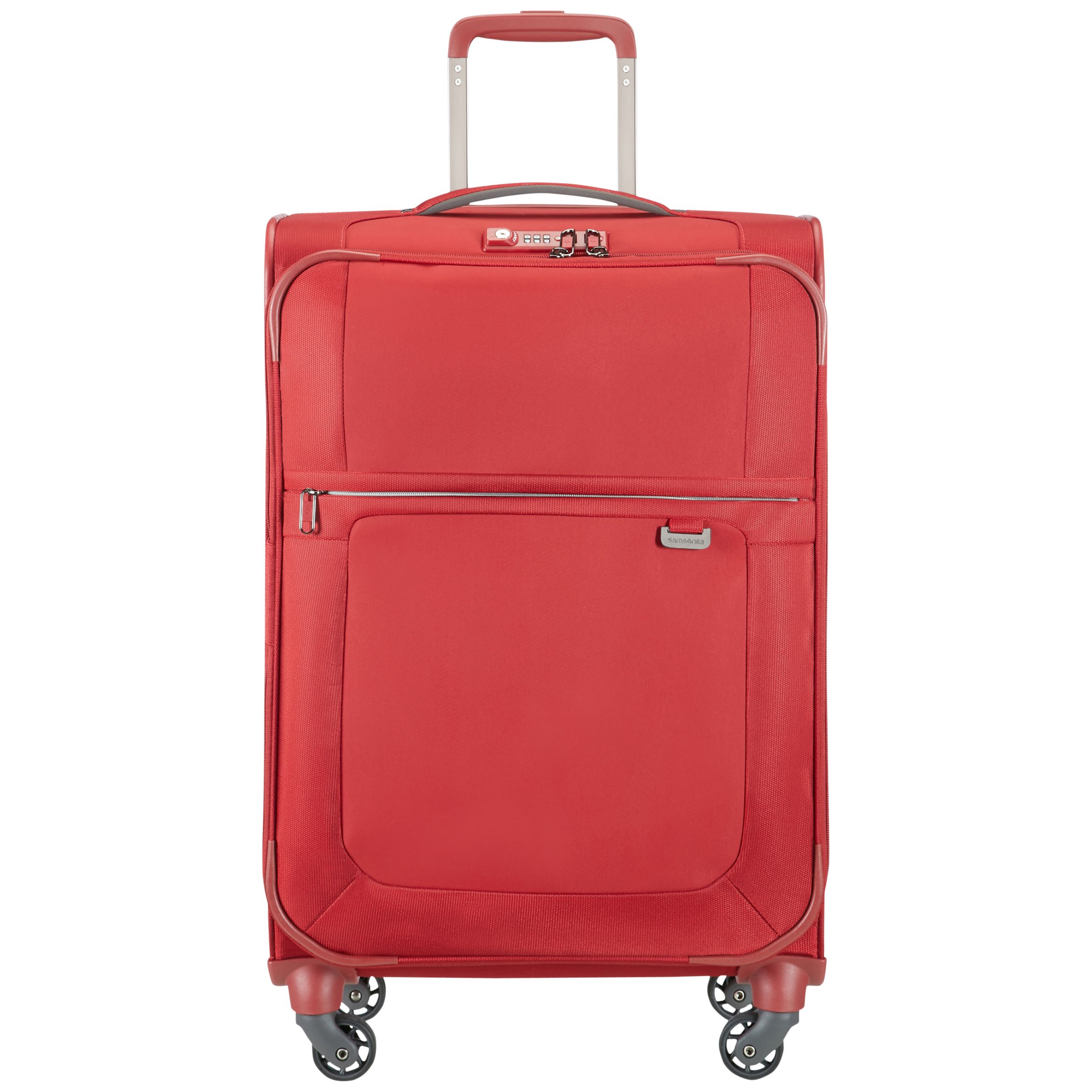 Samsonite Uplite 4-Wheel 67cm Spinner Suitcase, Red at John Lewis ...