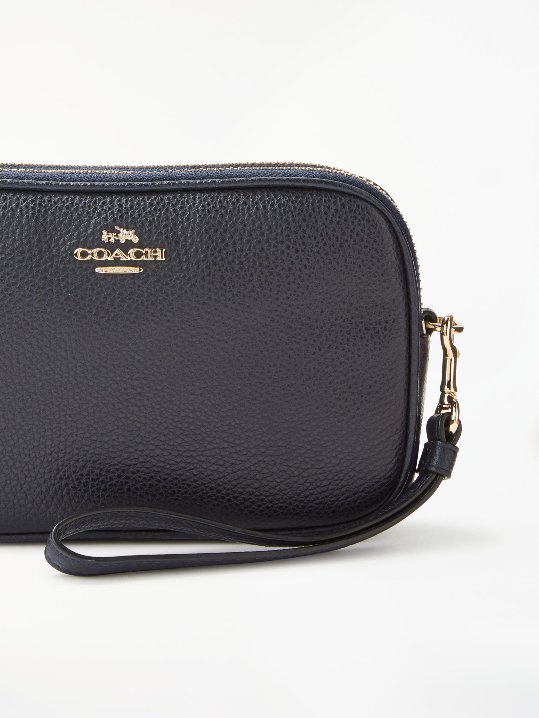 Coach Pebble Leather Cross Body Clutch Bag at John Lewis & Partners