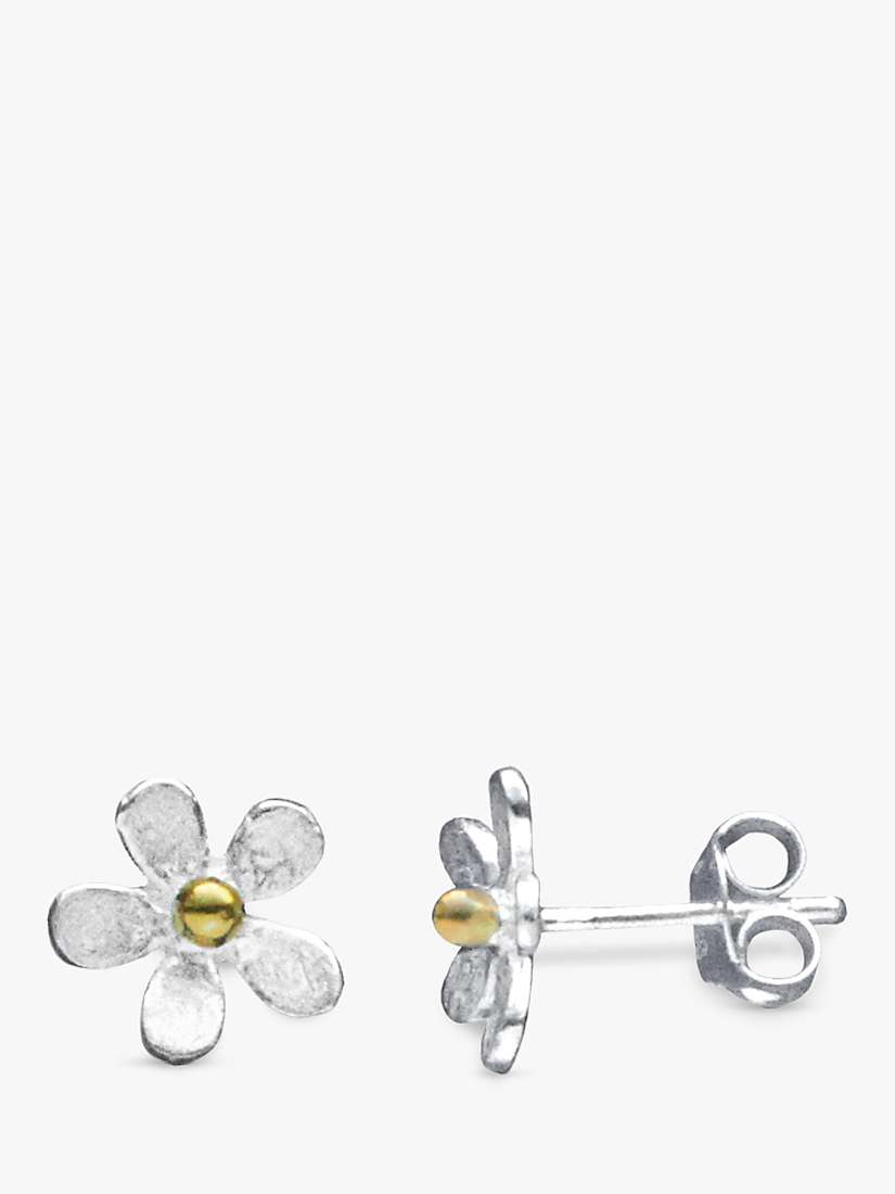 Buy Nina B Satin Flower Stud Earrings, Silver Online at johnlewis.com
