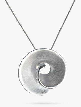 Nina B Swirl Pendant Necklace, Silver