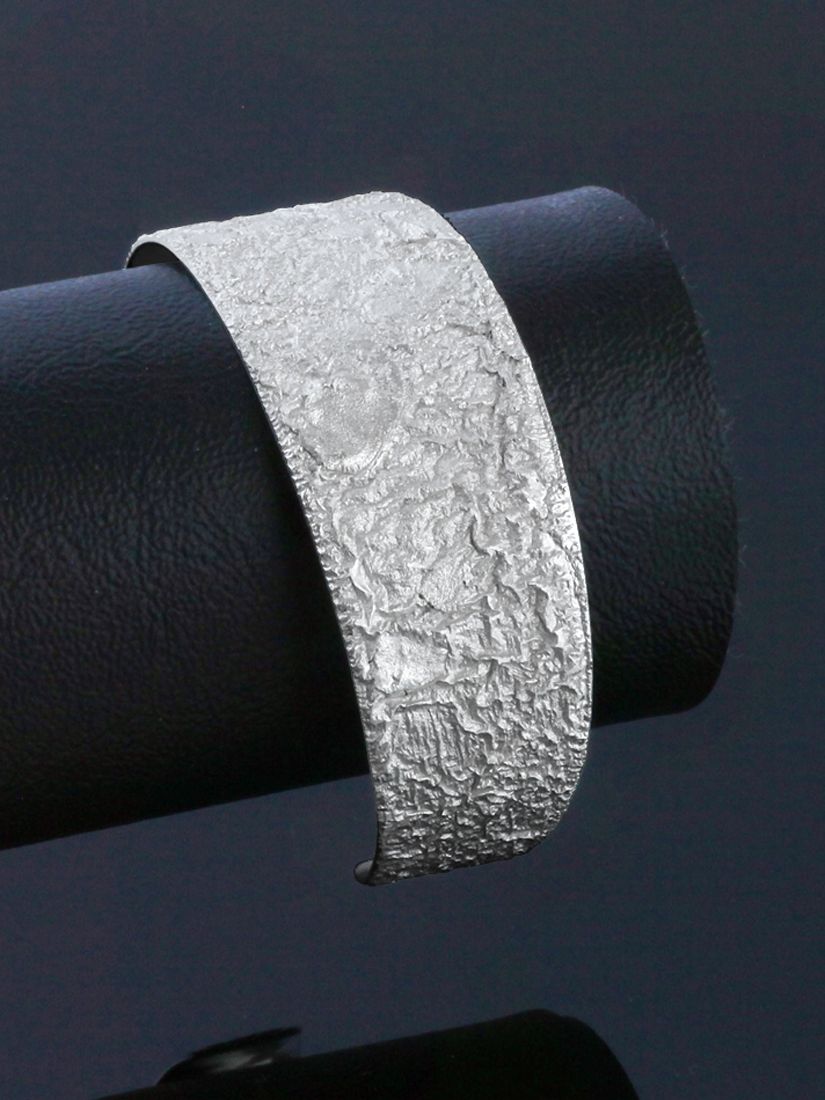 Nina B Textured Lunar Surface Cuff, Silver