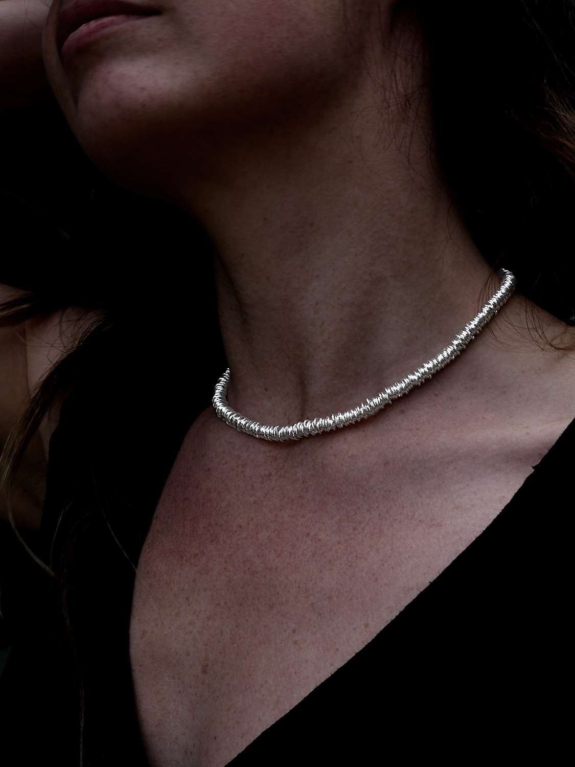 Buy Nina B Loop Chain Necklace, Silver Online at johnlewis.com