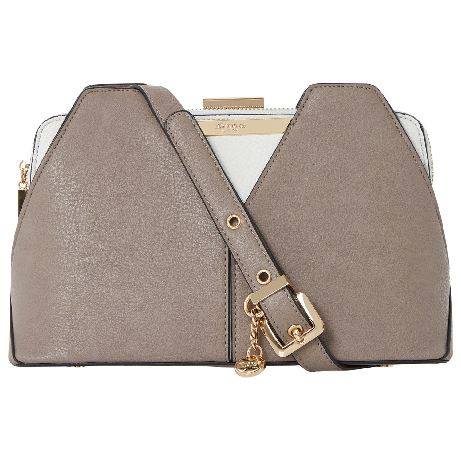 dune grey clutch bag