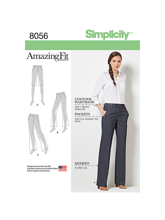Simplicity Women's Trousers Sewing Pattern, 8056, AA