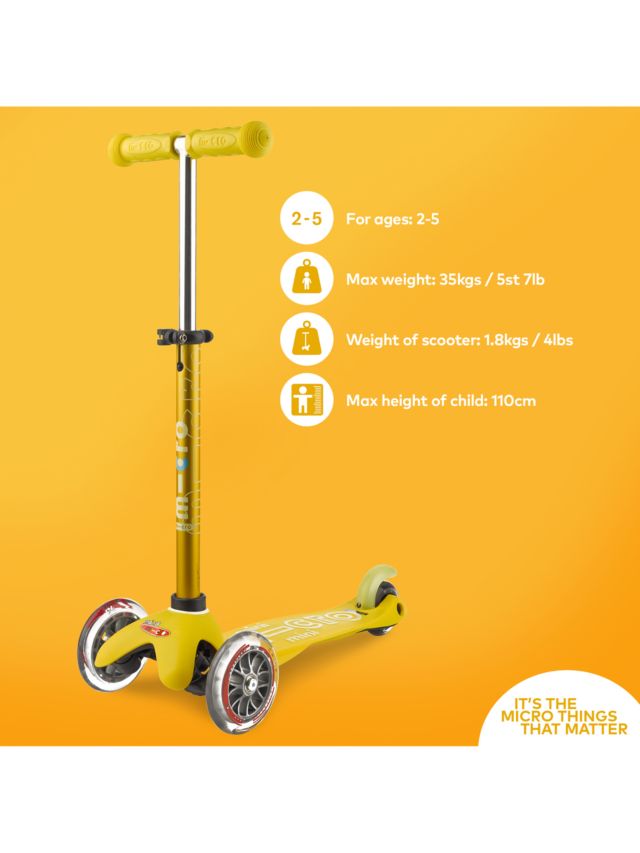 Mini micro deals deluxe scooter yellow