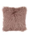 John Lewis Mongolian Sheepskin Cushion, Pink