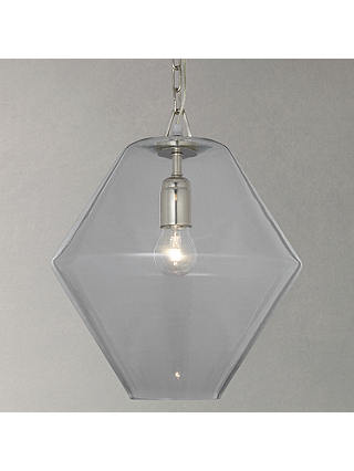 John Lewis & Partners Axel Glass Pendant Ceiling Light, Clear