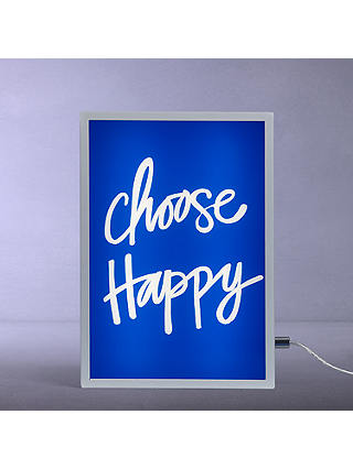 John Lewis & Partners Choose Happy Small LED Light Box, Blue