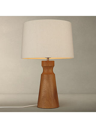 John Lewis & Partners Camborne Oak Base Table Lamp, Natural