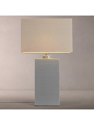 John Lewis & Partners Louise Ribbed Ceramic Table Lamp, Grey