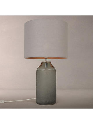 John Lewis & Partners Brea Scratched Glass Table Lamp, Grey