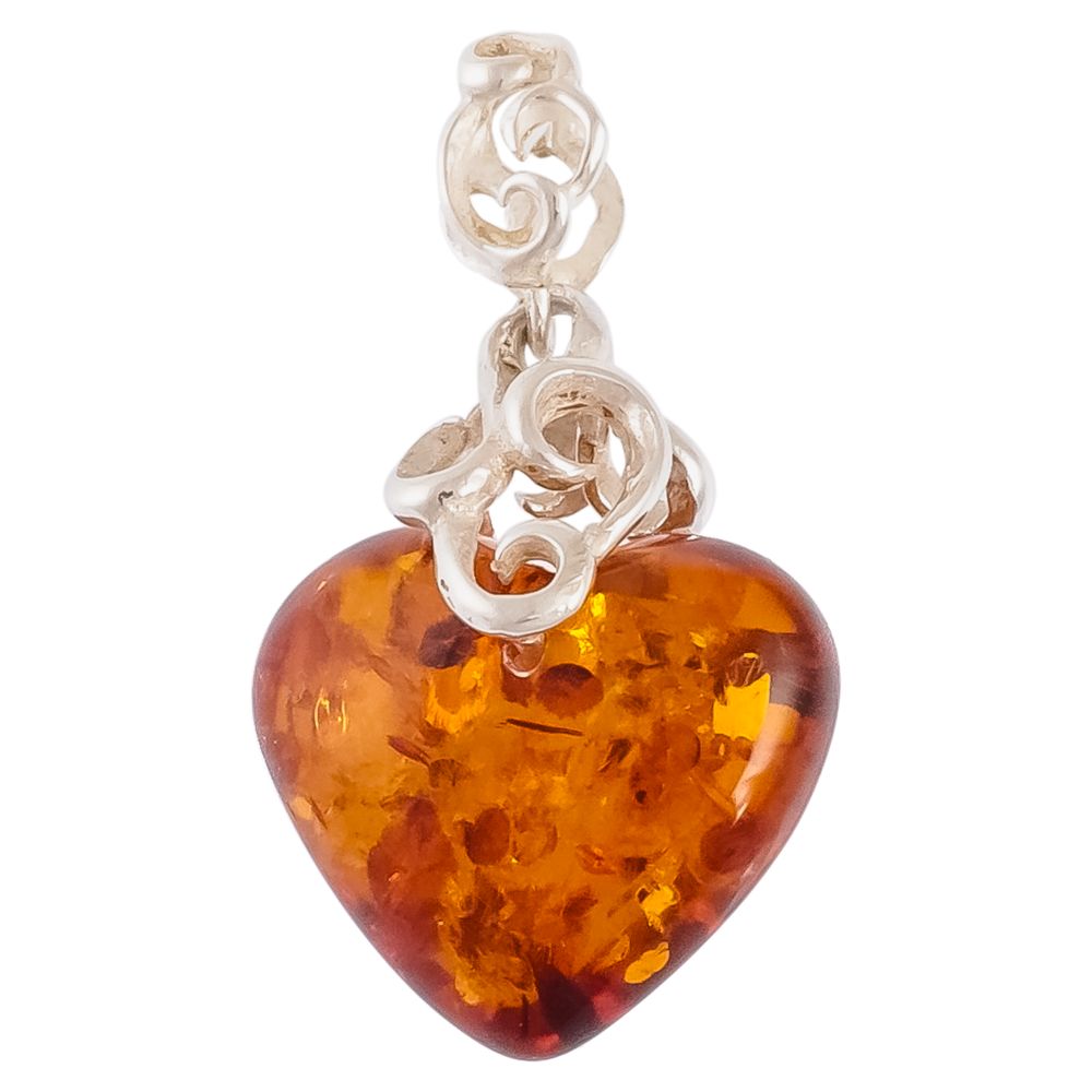 Buy Be-Jewelled Amber Heart Pendant Necklace, Cognac Online at johnlewis.com