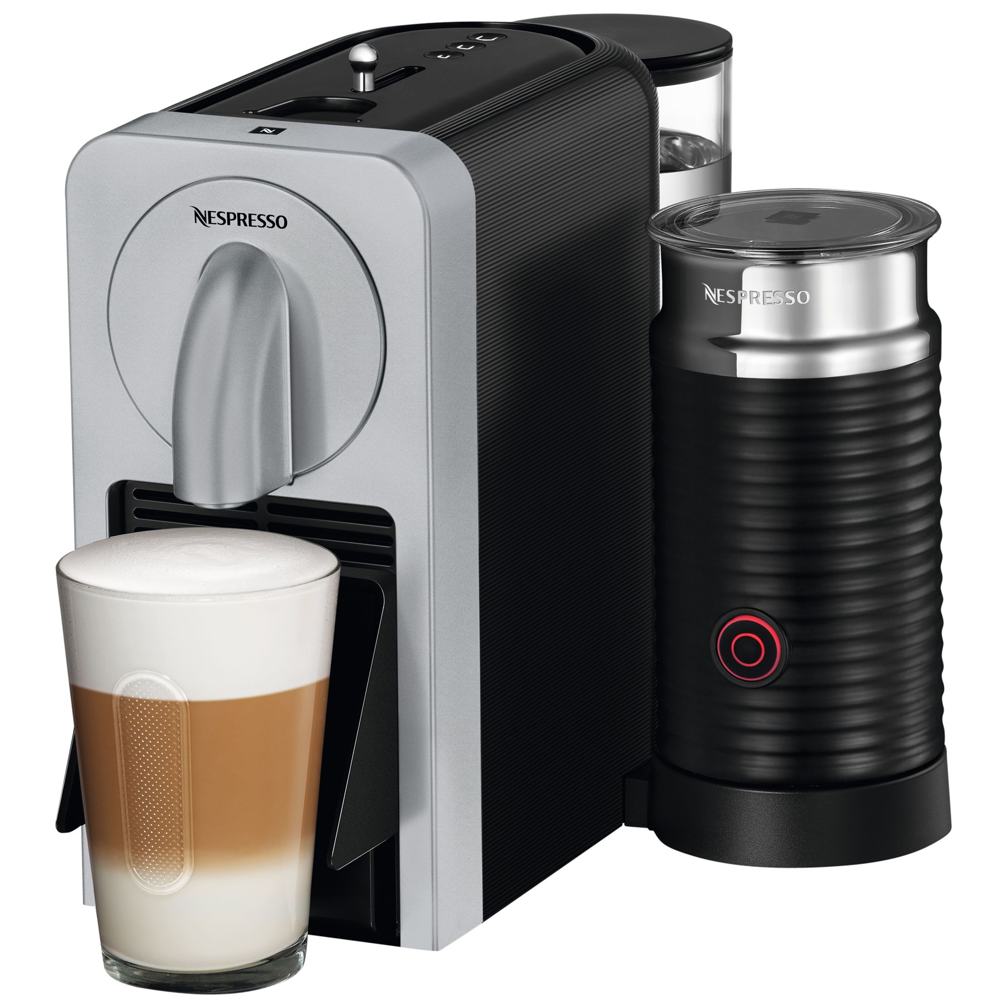 uregelmæssig håndjern en kop Nespresso Prodigio & Milk Automatic Coffee Machine by Magimix With  Bluetooth, Silver