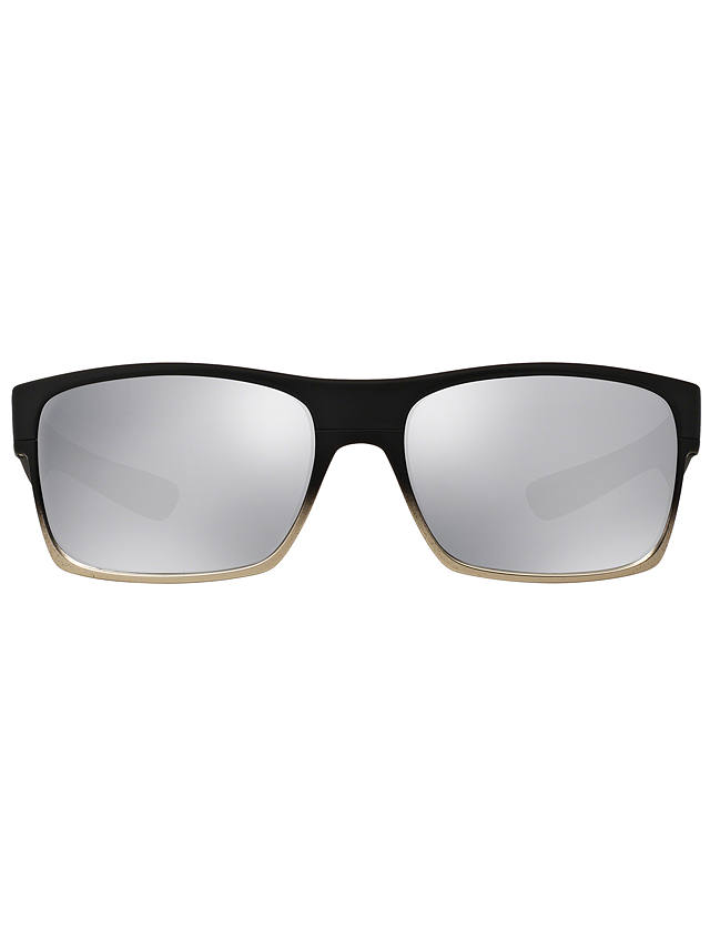 Oakley OO9189 Two Face Rectangular Sunglasses, Black/Dark Bronze