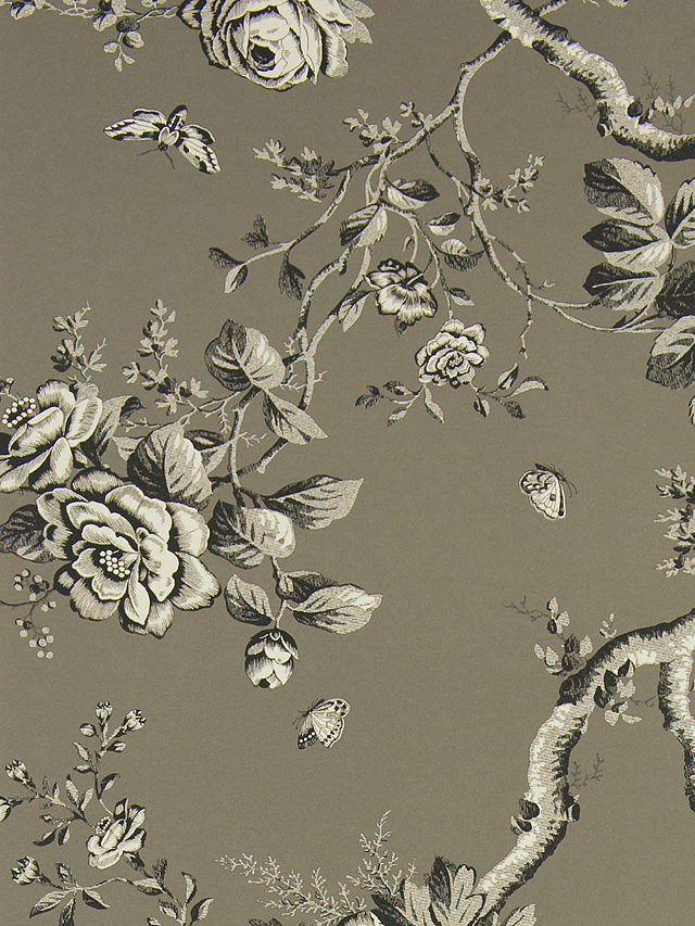 Ralph Lauren Ashfield Floral Wallpaper, Gunmetal PRL027/04