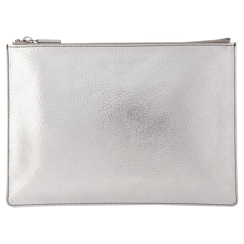 whistles silver clutch