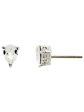 Cachet Swarovski Crystal Pear Stud Earrings, Silver