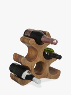 John Lewis Mango Wood Wine Rack, 6 Bottle, Natural