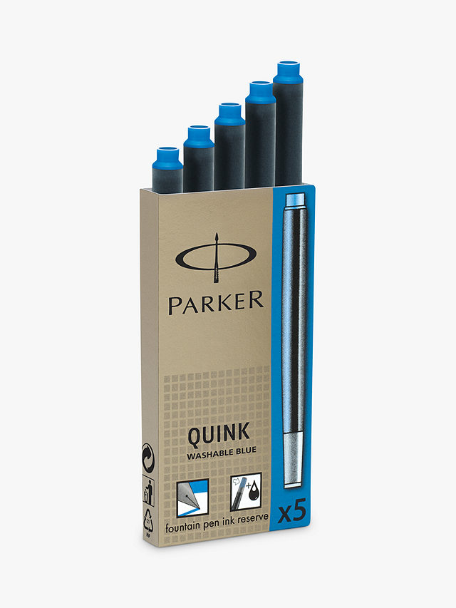 PARKER Quink Fountain Pen Ink Refill, Set of 5, Blue