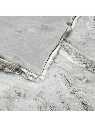 John Lewis & Partners Faux Fur Throw, Ice Grey