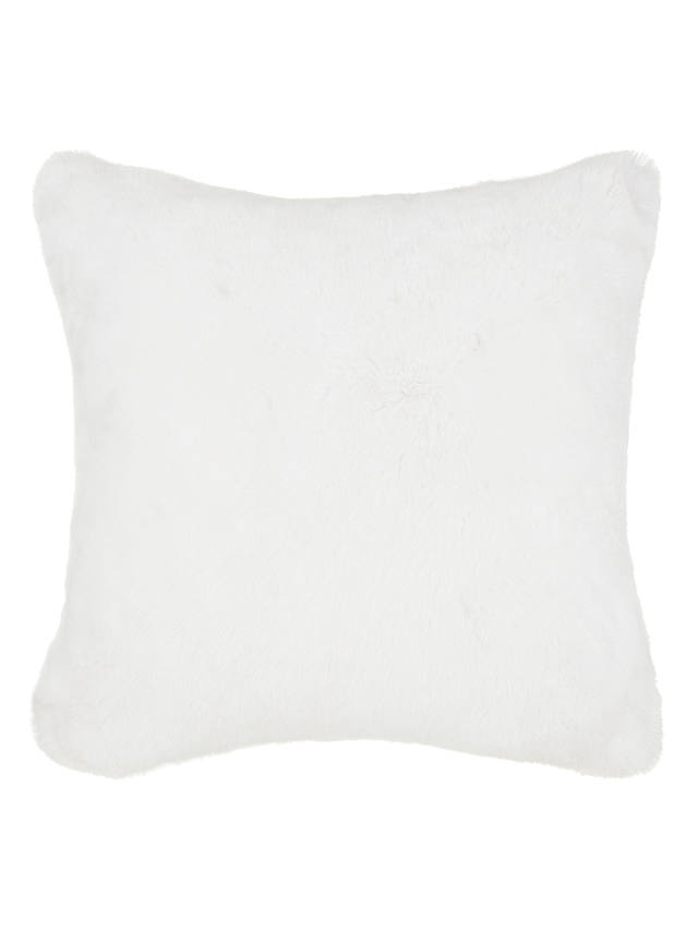 John Lewis & Partners Soft Faux Fur Large Cushion, White