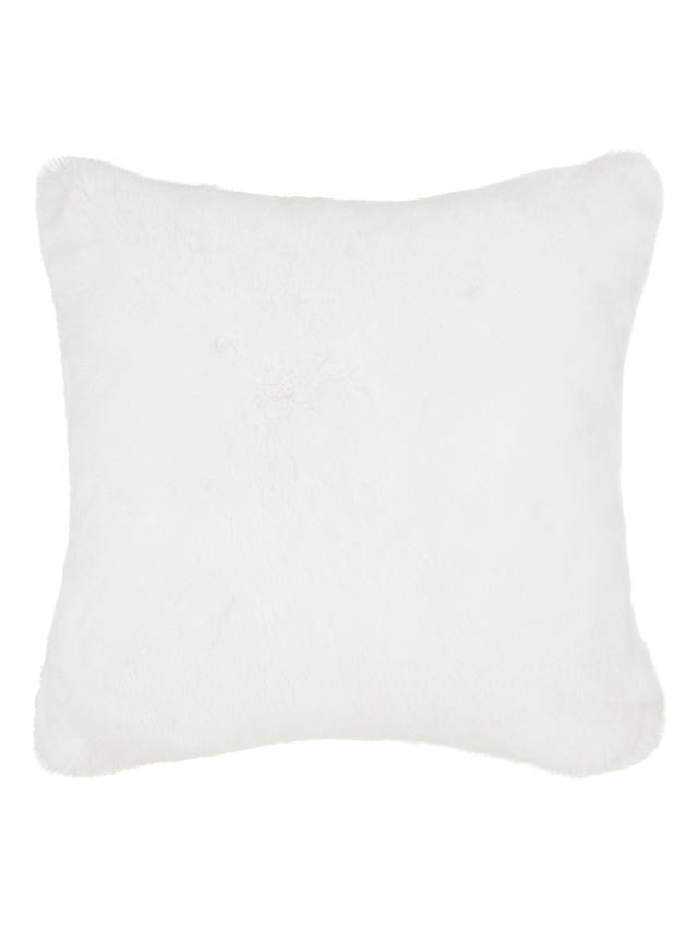John Lewis & Partners Faux Fur Cushion, White