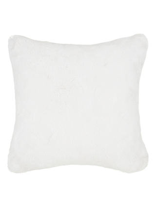 John Lewis & Partners Faux Fur Cushion, White