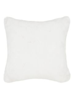 John Lewis Faux Fur Cushion, White